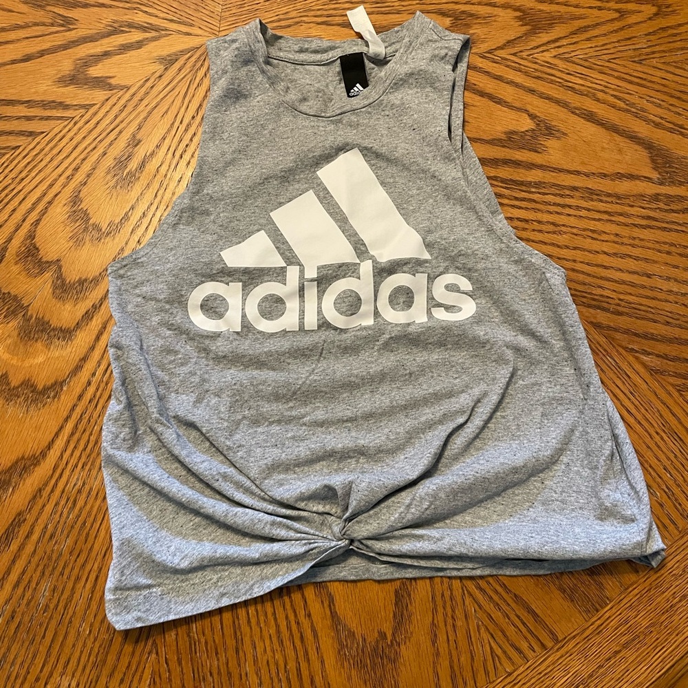 Adidas grey cropped tank